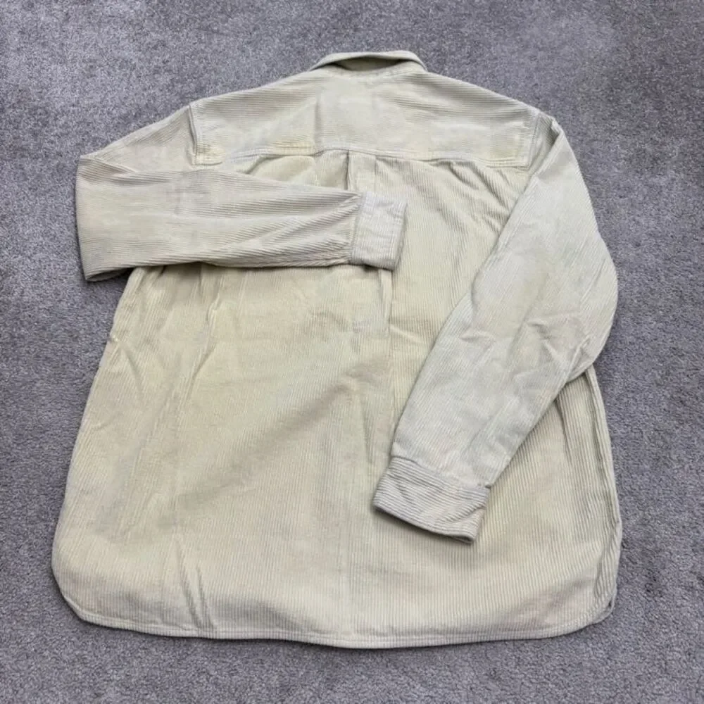 Urban Outfitters Corduroy Button Down Shirt Mens Medium Yellow Cotton Shacket